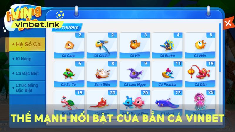 Tổng hợp những thế mạnh làm nên sự khác biệt cho bắn cá đổi thưởng VINBET