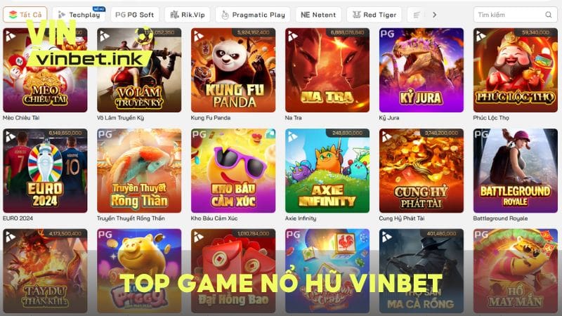 Top những trò chơi nổ hũ dễ trúng thưởng nhất tại VINBET